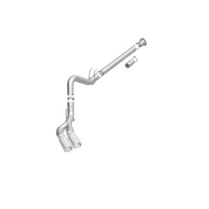 Ford F-350 Performance Exhaust - Passenger Side Rear - Magnaflow - Pro Series Filter-Back with 5in. Polished Welded-On Single Wall Angle Cut Rolled Edge Tips - `08-`25