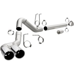 Ford F-350 Performance Exhaust - Passenger Side Rear - Magnaflow - Pro Series Filter-Back with 5in. Polished Welded-On Single Wall Angle Cut Rolled Edge Tips - `08-`25