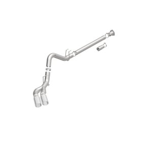 Ford F-350 Performance Exhaust - Passenger Side Rear - Magnaflow - Pro Series Filter-Back with 5in. Polished Welded-On Single Wall Angle Cut Rolled Edge Tips - `08-`25