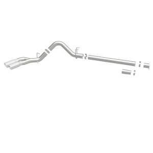 Ford F-450 Performance Exhaust - Passenger Side Rear - Magnaflow - Pro Series Filter-Back with 5in. Polished Welded-On Single Wall Angle Cut Rolled Edge Tips - `08-`25