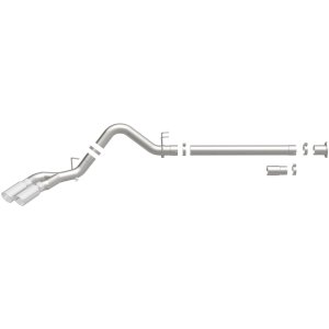 Ford F-450 Performance Exhaust - Passenger Side Rear - Magnaflow - Pro Series Filter-Back with 5in. Polished Welded-On Single Wall Angle Cut Rolled Edge Tips - `08-`25