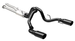 Ford F-150 Performance Exhaust - Rear - Magnaflow - Street Series Cat Back, Dual Split Exit - Black Coated - `17-`20