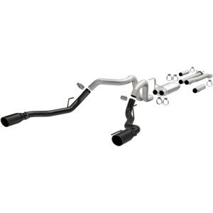Ford F-150 Performance Exhaust - Rear - Magnaflow - Street Series Cat Back, Dual Split Exit - Black Coated - `17-`20