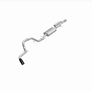 Chevrolet Tahoe Performance Exhaust - Single Passenger Side Rear Exit - Magnaflow - Street Series, Cat-Back, No Drone Technology, Stainless Steel with Black Chromed Tip - Black - `21-`25
