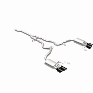 Ford Mustang Performance Exhaust - Quad Split Rear Exit - Magnaflow - Competition Series Cat-Back - Black Chrome - 2024+