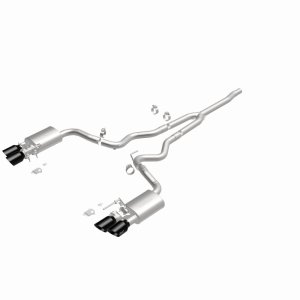 Ford Mustang Performance Exhaust - Quad Split Rear Exit - Magnaflow - Competition Series Cat-Back - Black Chrome - 2024+