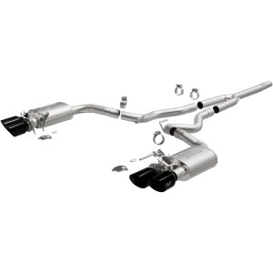 Ford Mustang Performance Exhaust - Quad Split Rear Exit - Magnaflow - Competition Series Cat-Back - Black Chrome - 2024+