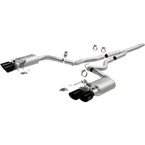Ford Mustang Performance Exhaust - Quad Split Rear Exit - Magnaflow - Competition Series Cat-Back - Black Chrome - 2024+
