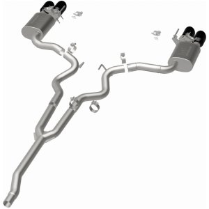 Ford Mustang Performance Exhaust - Quad Split Rear Exit - Magnaflow - Competition Series Cat-Back - Black Chrome - 2024+
