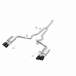 Ford Mustang Performance Exhaust - Quad Split Rear Exit - Magnaflow - Competition Series Cat-Back - Black Chrome - 2024+