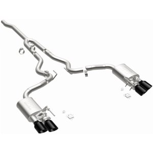 Ford Mustang Performance Exhaust - Quad Split Rear Exit - Magnaflow - Competition Series Cat-Back - Black Chrome - 2024+