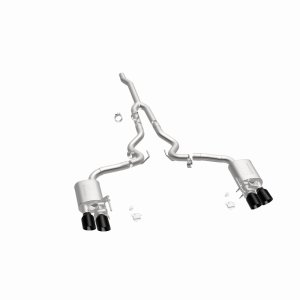 Ford Mustang Performance Exhaust - Quad Split Rear Exit - Magnaflow - Competition Series Cat-Back - Black Chrome - 2024+