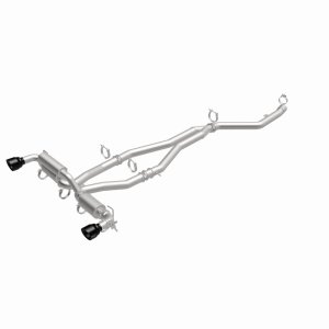 Toyota Supra Performance Exhaust - Rear - Magnaflow - Cat Back, SPEQ Series, Dual Split Rear Exit, No Drone Technology (NDT) - Black Chrome - `20-`27