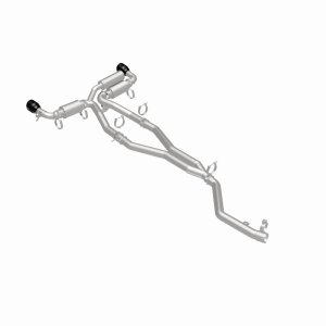 Toyota Supra Performance Exhaust - Rear - Magnaflow - Cat Back, SPEQ Series, Dual Split Rear Exit, No Drone Technology (NDT) - Black Chrome - `20-`27
