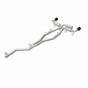 Toyota Supra Performance Exhaust - Rear - Magnaflow - Cat Back, SPEQ Series, Dual Split Rear Exit, No Drone Technology (NDT) - Black Chrome - `20-`27