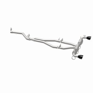 Toyota Supra Performance Exhaust - Rear - Magnaflow - Cat Back, SPEQ Series, Dual Split Rear Exit, No Drone Technology (NDT) - Black Chrome - `20-`27