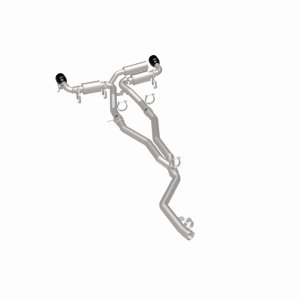 Toyota Supra Performance Exhaust - Rear - Magnaflow - Cat Back, SPEQ Series, Dual Split Rear Exit, No Drone Technology (NDT) - Black Chrome - `20-`27