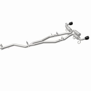 Toyota Supra Performance Exhaust - Rear - Magnaflow - Cat Back, SPEQ Series, Dual Split Rear Exit, No Drone Technology (NDT) - Black Chrome - `20-`27