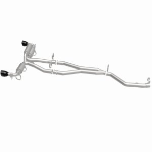 Toyota Supra Performance Exhaust - Rear - Magnaflow - Cat Back, SPEQ Series, Dual Split Rear Exit, No Drone Technology (NDT) - Black Chrome - `20-`27