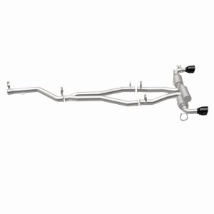 Toyota Supra Performance Exhaust - Rear - Magnaflow - Cat Back, SPEQ Series, Dual Split Rear Exit, No Drone Technology (NDT) - Black Chrome - `20-`27