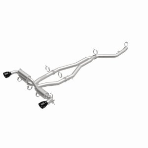 Toyota Supra Performance Exhaust - Rear - Magnaflow - Cat Back, SPEQ Series, Dual Split Rear Exit, No Drone Technology (NDT) - Black Chrome - `20-`27