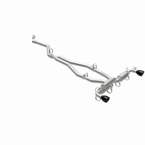 Toyota Supra Performance Exhaust - Rear - Magnaflow - Cat Back, SPEQ Series, Dual Split Rear Exit, No Drone Technology (NDT) - Black Chrome - `20-`27