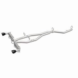 Toyota Supra Performance Exhaust - Rear - Magnaflow - Cat Back, SPEQ Series, Dual Split Rear Exit, No Drone Technology (NDT) - Black Chrome - `20-`27