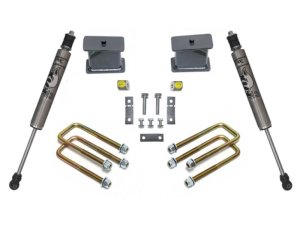 Toyota Tundra Suspension Lift Kit - Rear - Maxtrac - 4 in. Lift with Strut Spacers, Lift Blocks, U-Bolts, Carrier Bearing Drop Bracket, Fox Rear Shocks - `07-`18