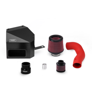 Volkswagen GTI Performance Air Intake - Mishimoto - High-Flow Oiled Air Filter, Powder-coated Black Airbox - Wrinkle Red - `15-`16