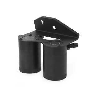 Ford F-150 Baffled Oil Catch Can Kit - Mishimoto - Dual-can Setup - Clear - `18-`20