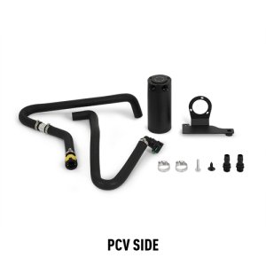 Ford F-150 Baffled Oil Catch Can Kit - Mishimoto - Dual-can setup - Black - `11-`14