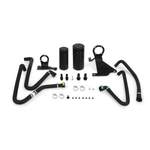Ford F-150 Baffled Oil Catch Can Kit - Mishimoto - Dual-can setup - Black - `11-`14