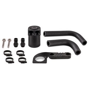 BMW M4 Baffled Oil Catch Can Kit - Mishimoto - Direct Fit with CNC-machined Lid - Wrinkle Black - `15-`20