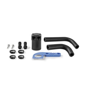 BMW M3 Baffled Oil Catch Can Kit - Mishimoto - Baffled, 2-Port Compact, Color-Matched Bracket - Yas Marina Blue Metallic - `15-`20