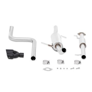 Ford Fiesta ST Performance Exhaust - Mishimoto - Cat Back, Resonated, 2.5in Stainless Steel - Black Tips - `14-`16