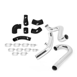Mitsubishi Evolution Intercooler Pipe Kit - Mishimoto - Mandrel Bent Aluminum - Black - `01-`02