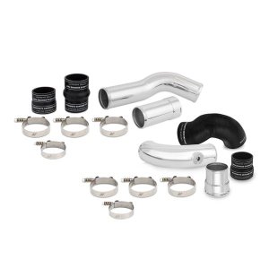 Ford F-350 Super Duty Intercooler Pipe Set - Front - Mishimoto - Mandrel Bent Aluminum with Silicone Boots - Polished - `11-`15