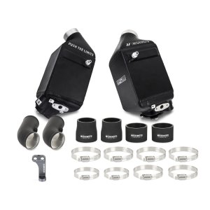 BMW M6 Intercooler Kit - Mishimoto - Air-to-Water, Bar-and-Plate, Includes Pipes - Wrinkle Black - `12-`16