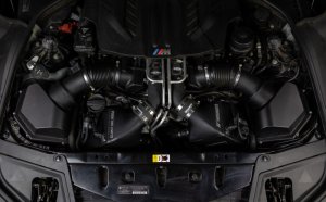 BMW M6 Intercooler Kit - Mishimoto - Air-to-Water, Bar-and-Plate, Includes Pipes - Wrinkle Black - `12-`16
