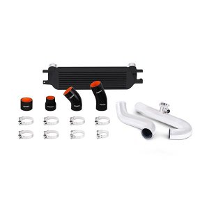 Ford Mustang Intercooler Kit - Mishimoto - Performance Intercooler - Black Core Polished Pipes - `15-`23