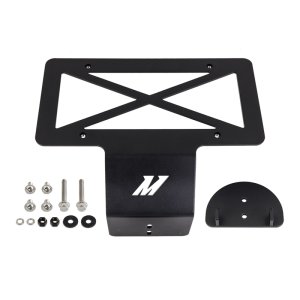 Ford F-150 Tow Hook License Plate Relocation Bracket - Mishimoto - 4mm-thick Powder Coated Steel - Semi-gloss black - `15-`27