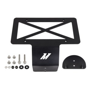 Ford F-150 Tow Hook License Plate Relocation Bracket - Mishimoto - 4mm-thick Powder Coated Steel - Semi-gloss black - `15-`27