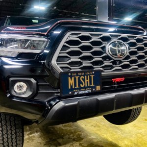 Toyota Tacoma License Plate Relocation Kit - Mishimoto - Black - `16-`23
