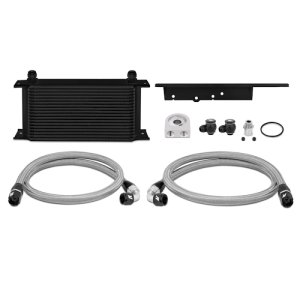 Infiniti G35 Oil Cooler Kit - Mishimoto - 19-row stacked-plate with optional thermostatic sandwich plate - Black - `03-`07