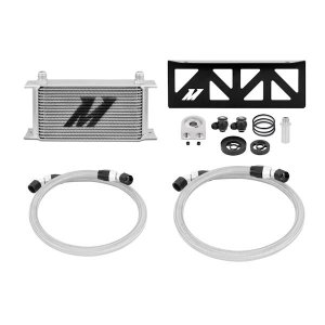 Scion FR S Oil Cooler Kit - Front - Mishimoto - Direct-Fit, 19-row Stacked-Plate - Silver - `13-`27