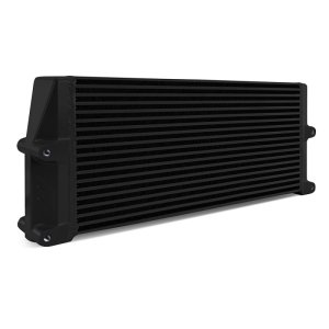 Ford Powerstroke Performance Oil Cooler - Front - Mishimoto - Bar-and-Plate - Black - `11-`19