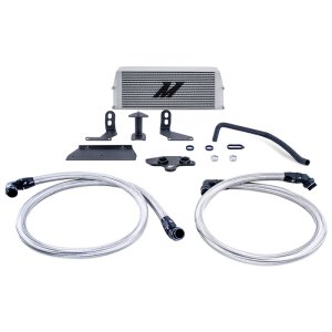 Ford Powerstroke Performance Oil Cooler - Mishimoto - Bar-and-plate design - Silver - `11-`19