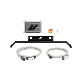 Ford Mustang Oil Cooler Kit - Mishimoto - 25-row stacked-plate - Silver - `11-`14