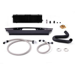 Ford Mustang Oil Cooler Kit - Front - Mishimoto - Thermostatic - Black - `15-`17