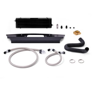 Ford Mustang Oil Cooler Kit - Front - Mishimoto - Thermostatic - Black - `15-`17